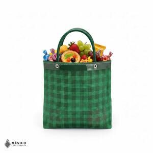 Mini Mexican Market Bag – Reusable Plastic Tote, Traditional Handcrafted Style